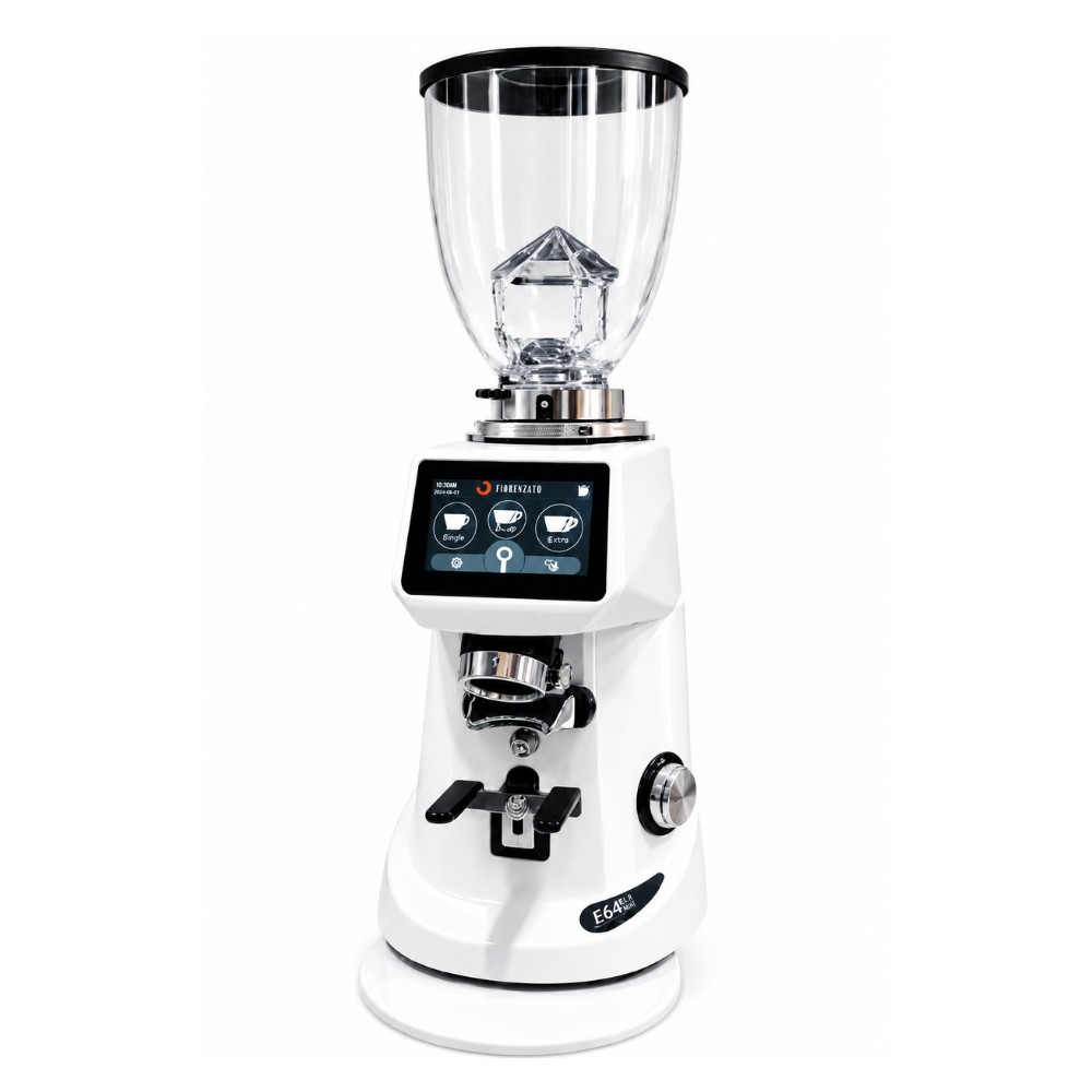 Moulin à café professionnel Fiorenzato F64 E — vue de face, disponible au Maroc via Stromboli Caffè