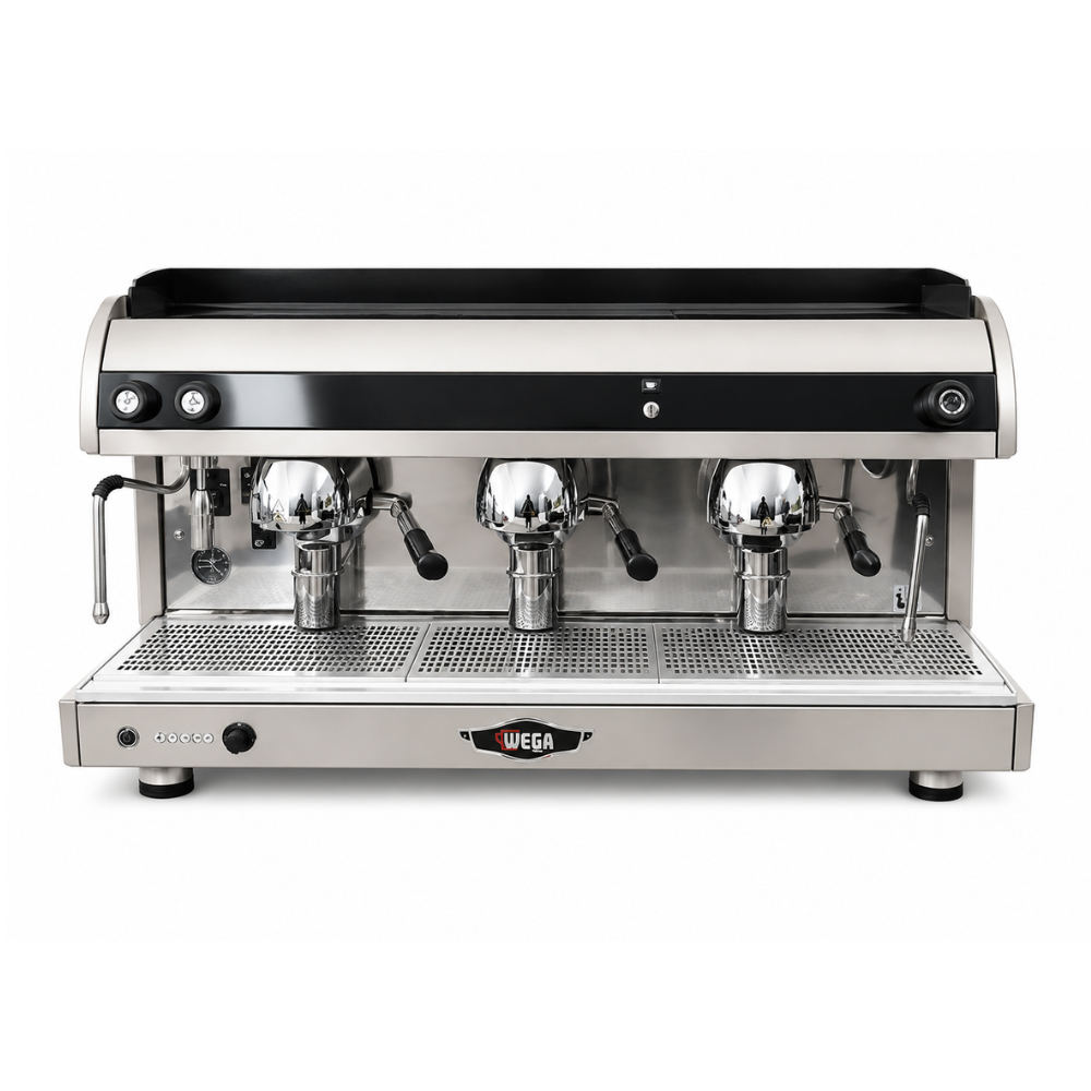 Machine à café en grain professionnelle WEGA SPHERA 3 groupes – vue de face