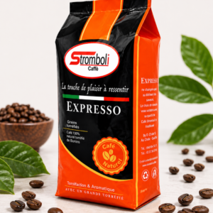 Expresso Orange Stromboli Caffè – café en grain premium 140 DH/Kg