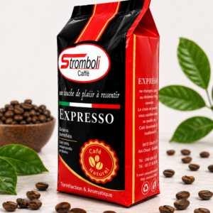 Expresso Rosso Stromboli Caffè – café en grain premium 125 DH/Kg
