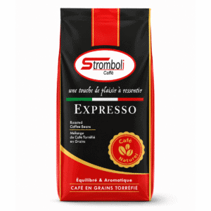 Café en grain Expresso Rosso Stromboli Caffè – torréfaction intense pour professionnels au Maroc